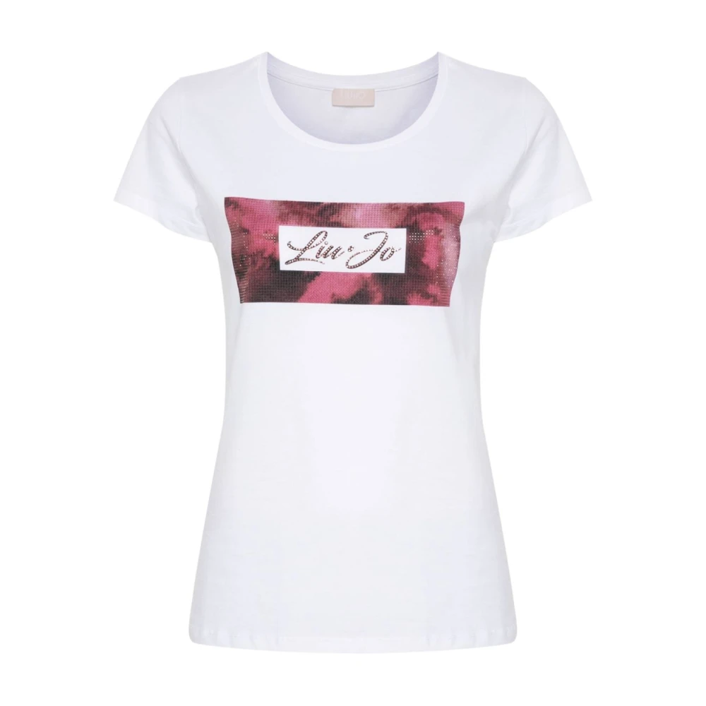 Liu Jo Abstract Patroon Print T-shirts White Dames