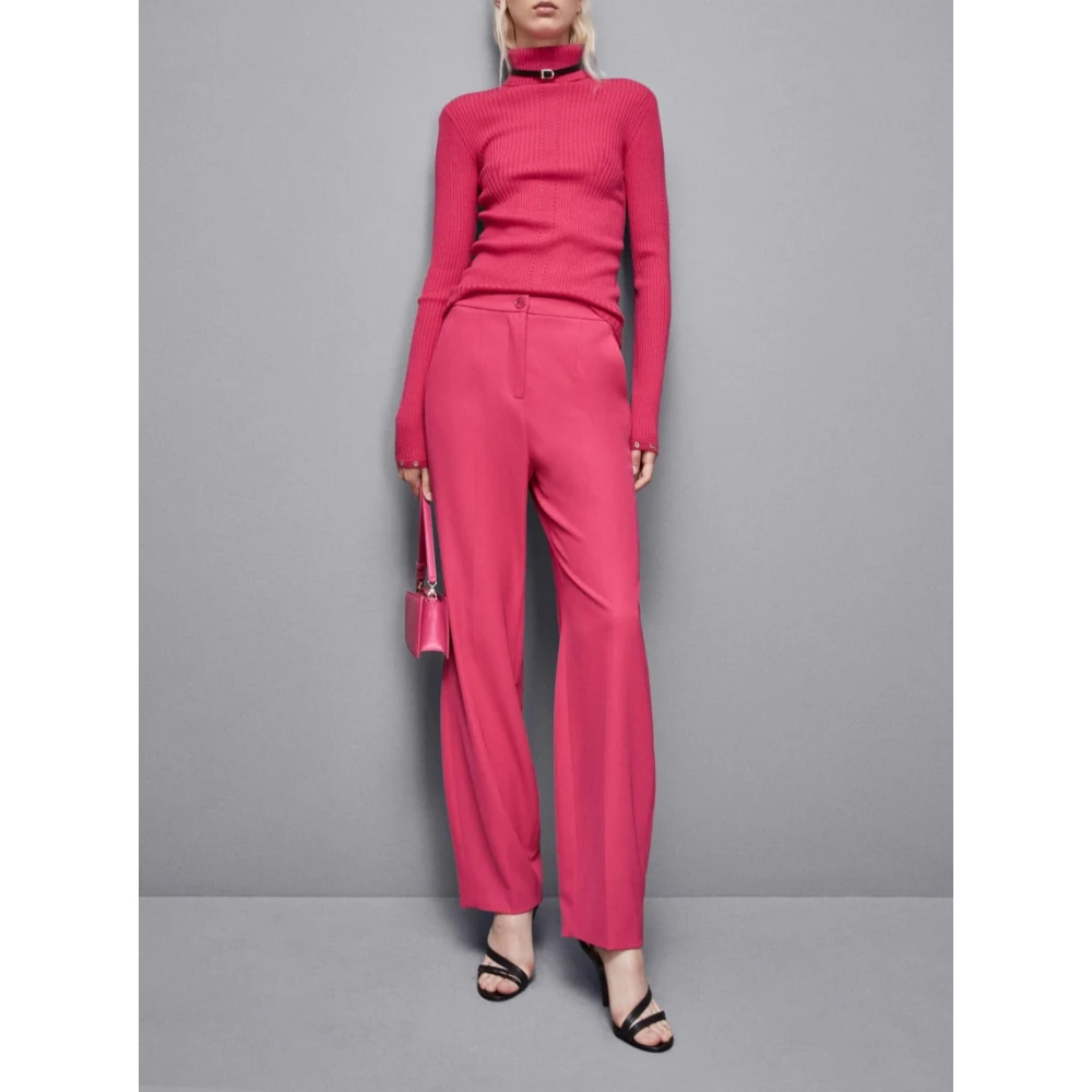 PATRIZIA PEPE Essentiële Trui met Hoge Hals Pink Dames