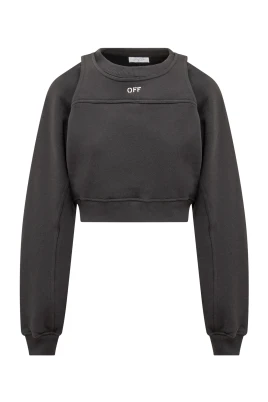 Logo Detalj Bomull Sweatshirt