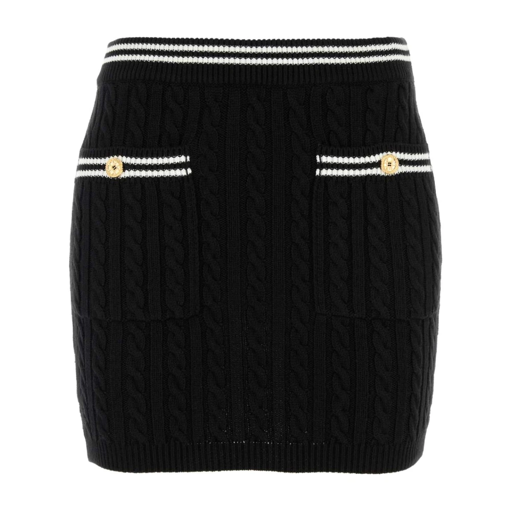 Alessandra Rich Women's Black Knitted Cotton Blend Mini Skirt - Short Skirts - 2XS - Skirts