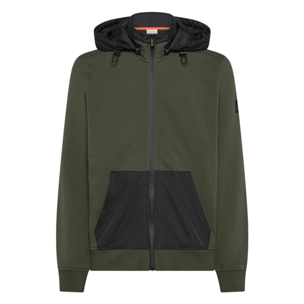 Sun68 Green Zip Hoodie Bomber With Removable Cap - Male - Zip-Throughs - Xl - Sweatshirts & Hoodies