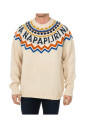 pull-beige-multicolore-col-rond