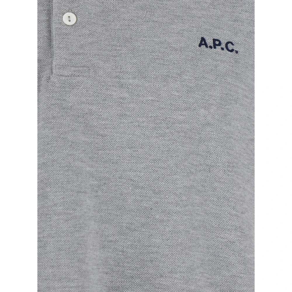 A.p.c. Grijze Polo Shirt met Geborduurd Logo Gray Heren
