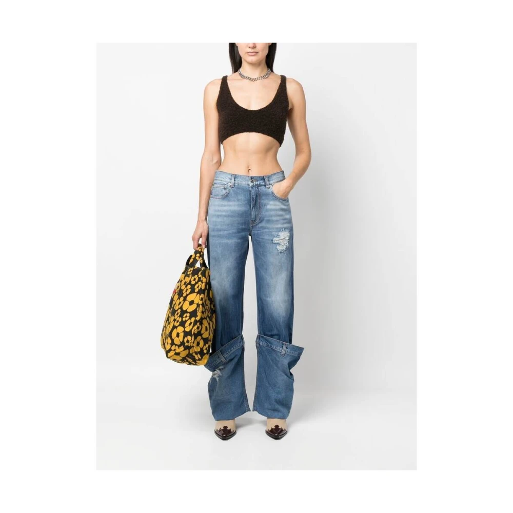 JW Anderson Versleten lichtblauwe katoenen rechte jeans Blue Dames