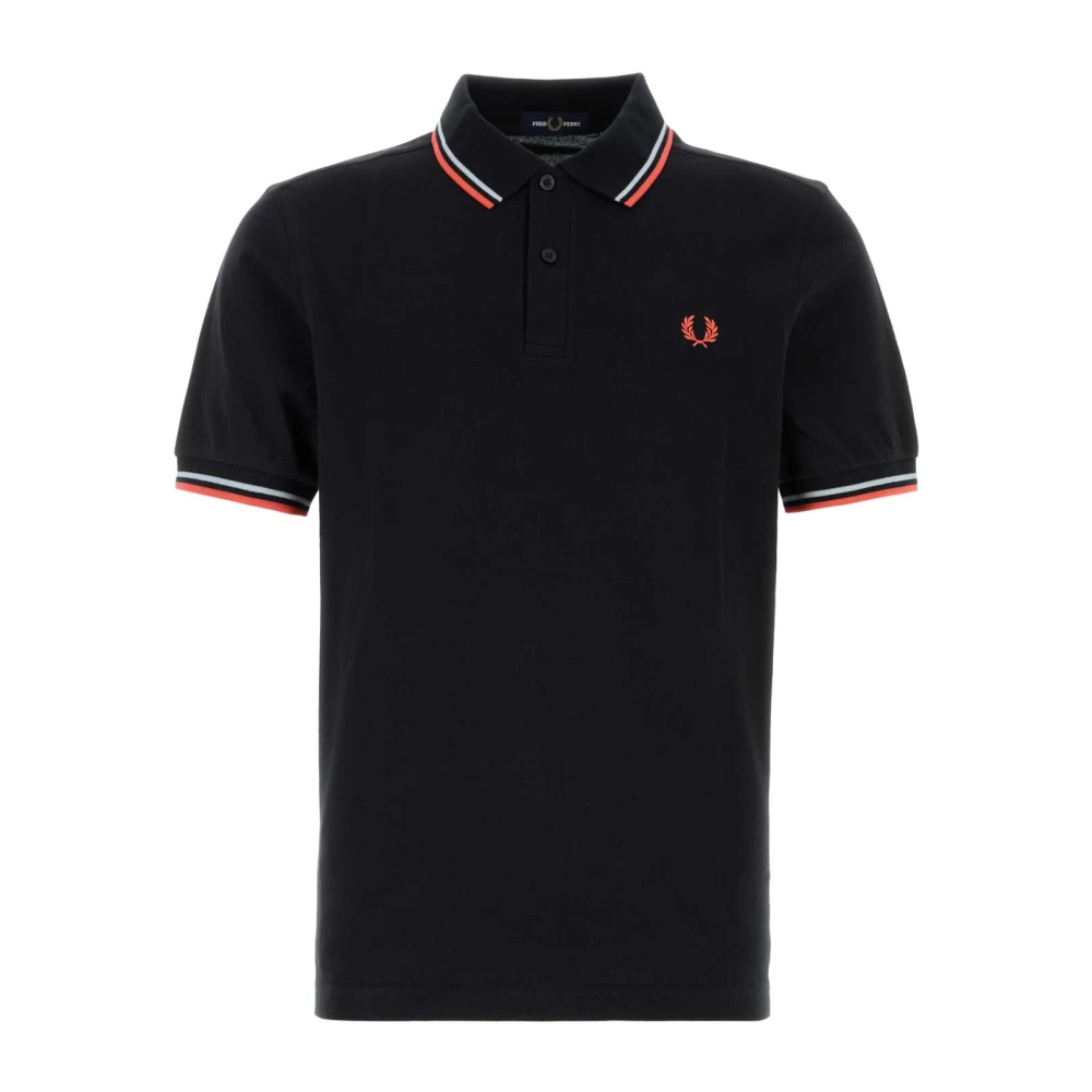 Fred Perry Men's Black Polo Shirts, L, Piquet Polo Shirt