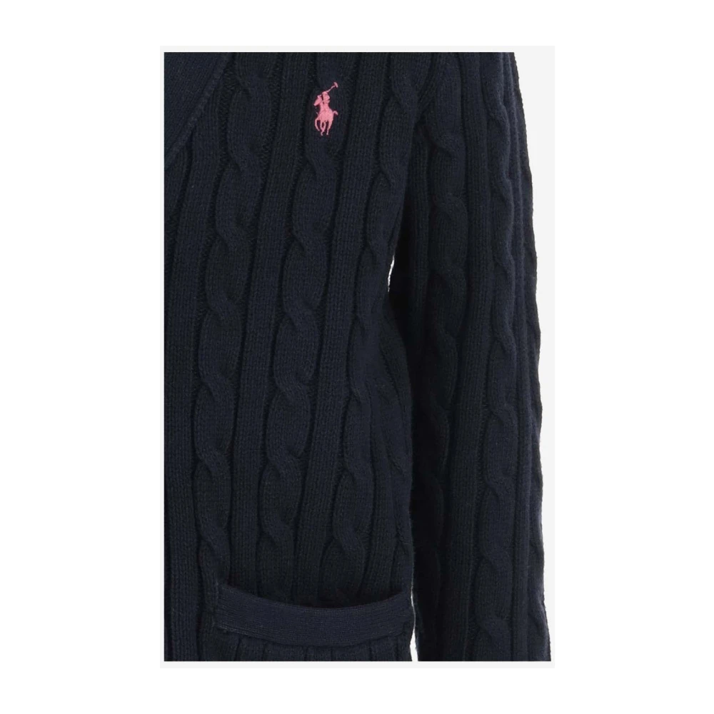 Polo Ralph Lauren Katoenen V-hals Cardigan Navy Blauw Blue Dames
