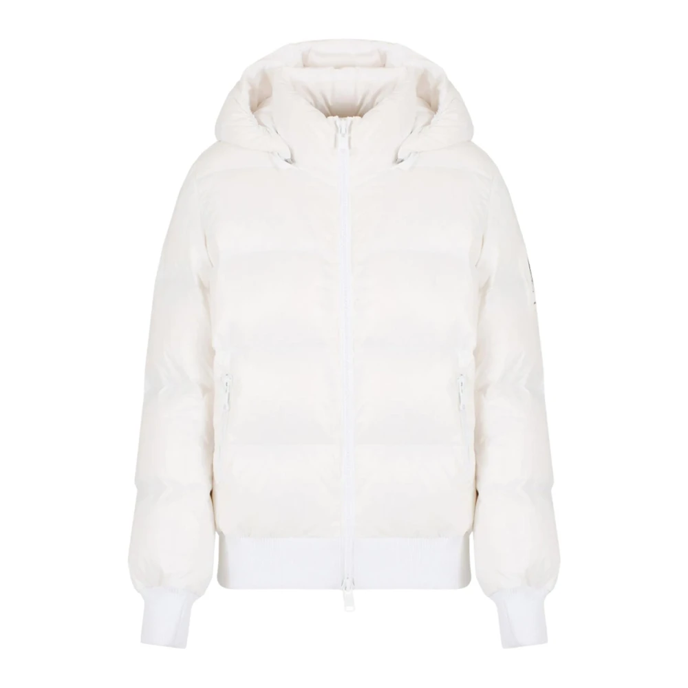 Armani Exchange Vadderad vit kappa med huva White, Dam