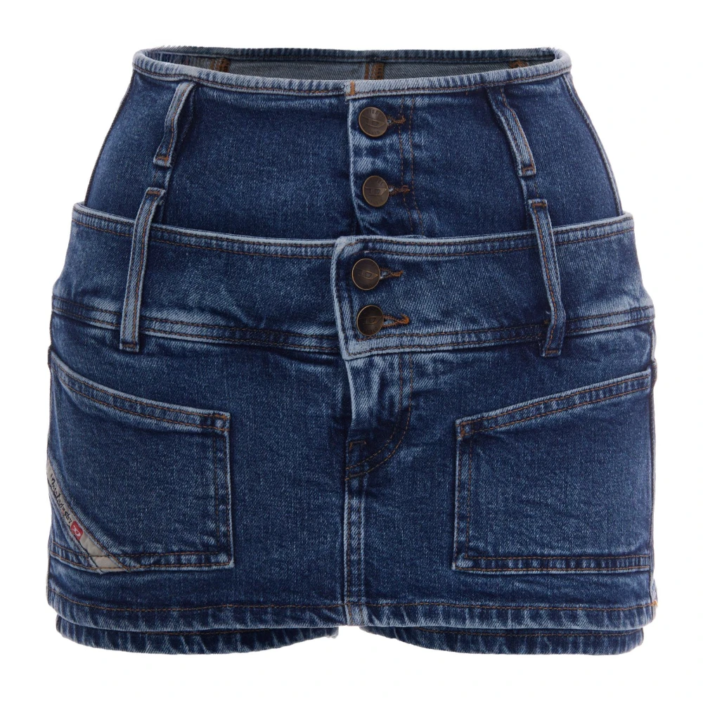 Diesel Women's Blue Denim Shorts - Denim Shorts - W25 - Shorts