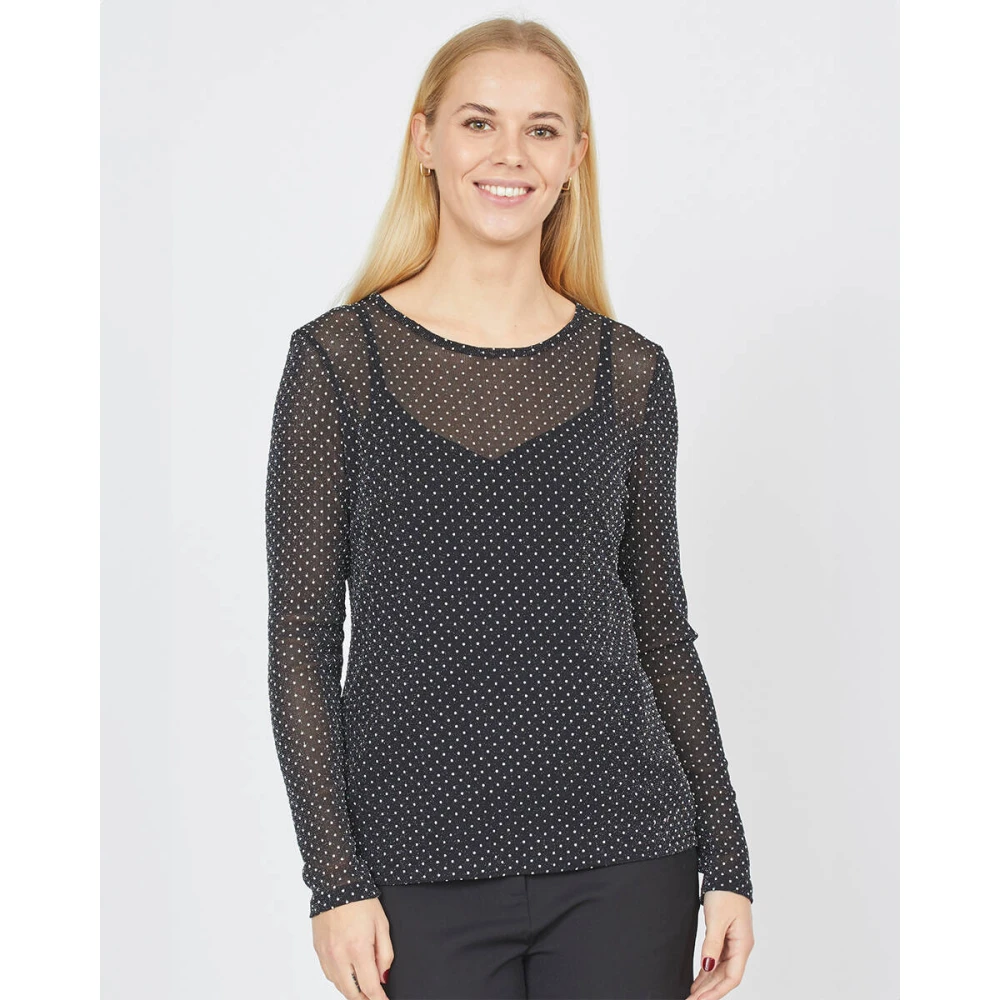 Sisters Point Elegante Blouse met Lange Mouwen Black Dames