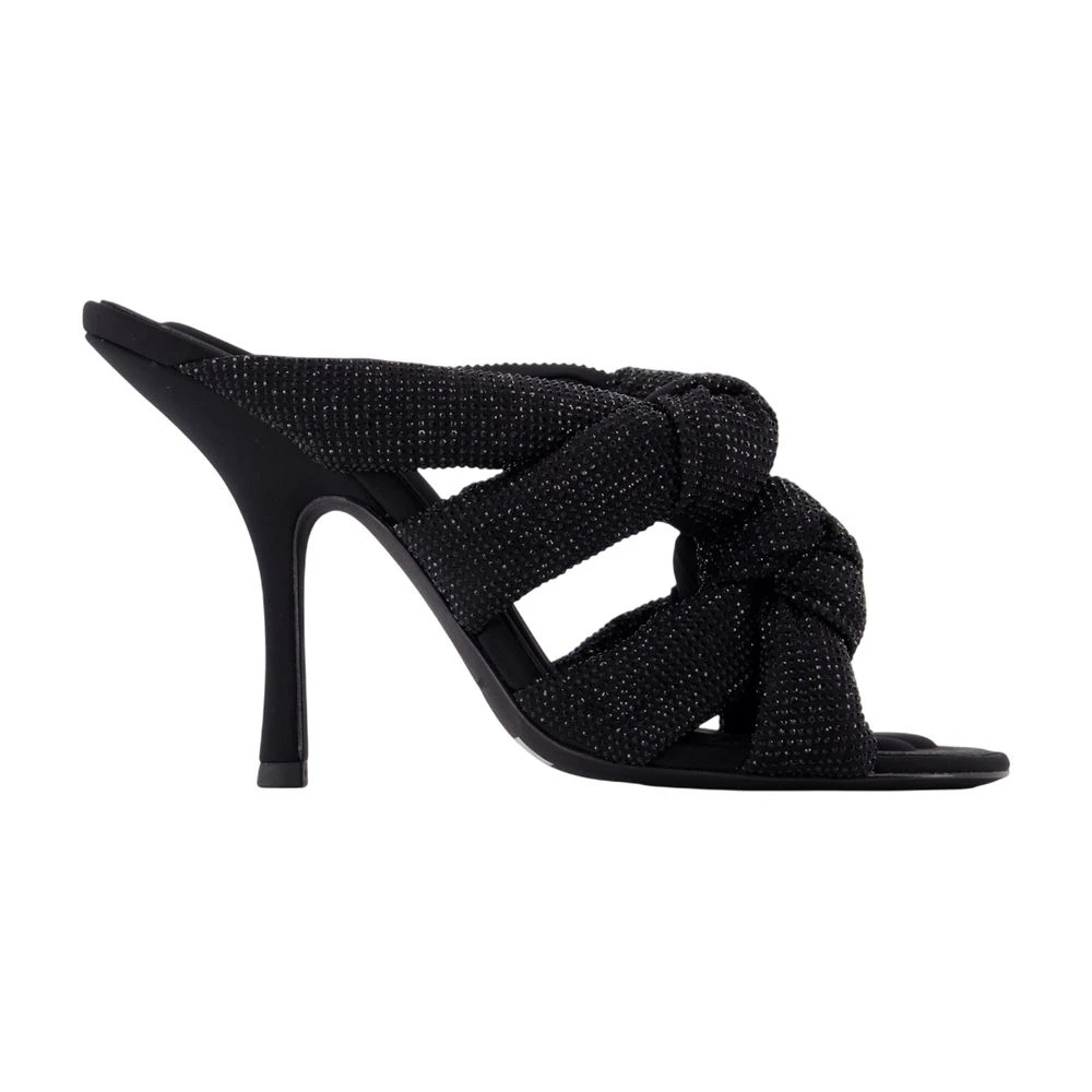 Alexander Wang Black Heeled Mules, Female, 8 Uk, 105Mm Nylon Sandals