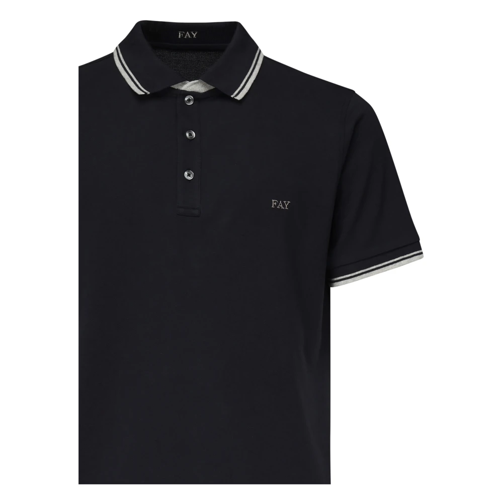 Fay Gestreepte Polo Shirts Collectie Black Heren