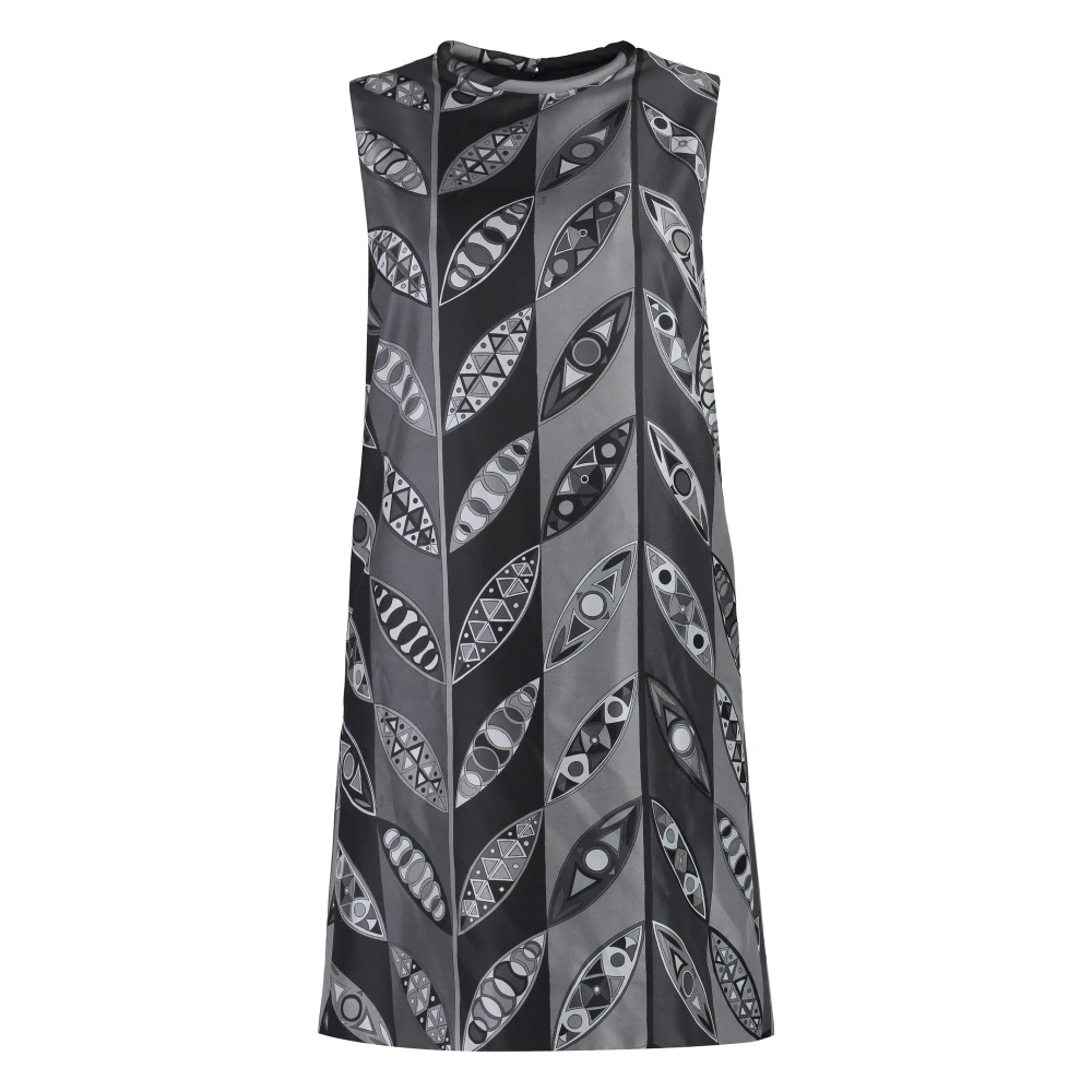 EMILIO PUCCI Zijden Girandole Print Jurk Gray Dames