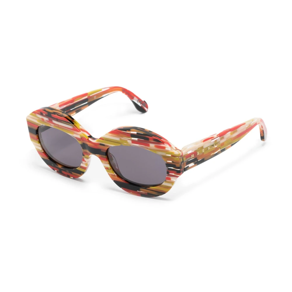Marni Multicolor Sunglasses, Female, 54 Mm, Cenote Spacey Stripey Sunglasses