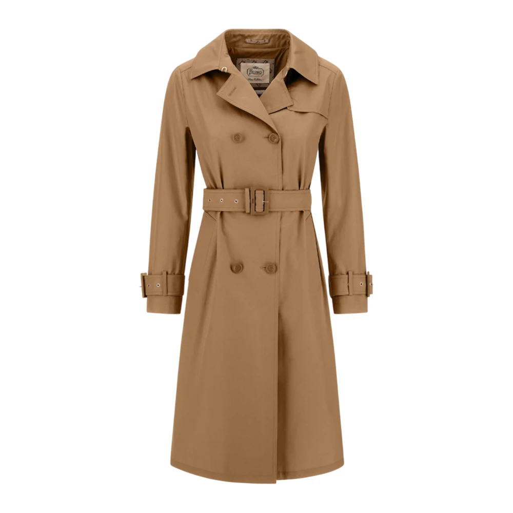 Herno Camelkleurige jas met reverskraag Brown Dames