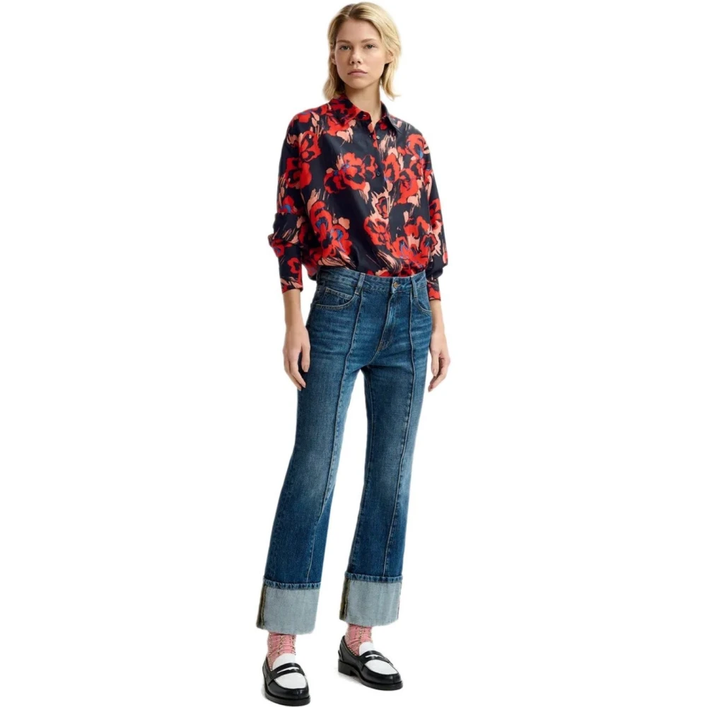 Essentiel Antwerp Blauwe Flare Jeans met Hoge Taille Blue Dames