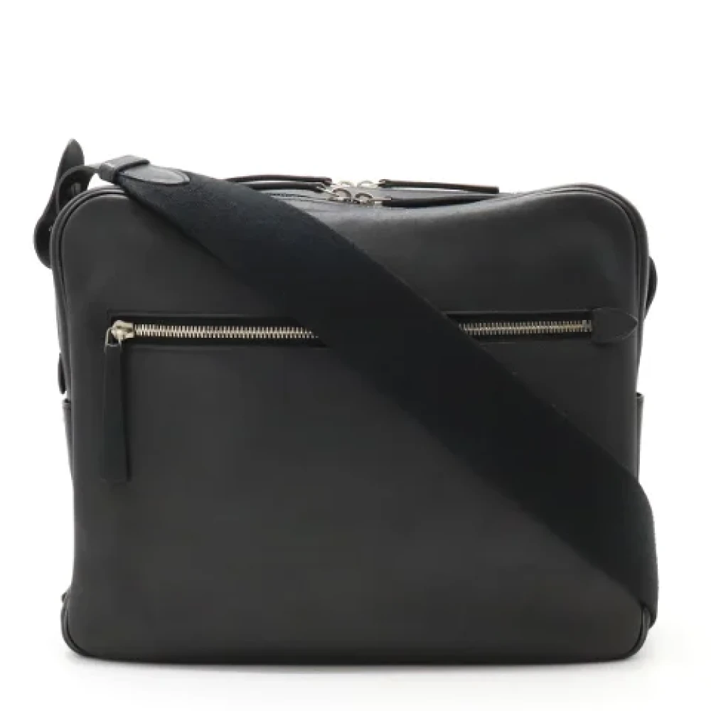 Hermès Vintage Pre-owned Leather crossbody-bags Black Dames