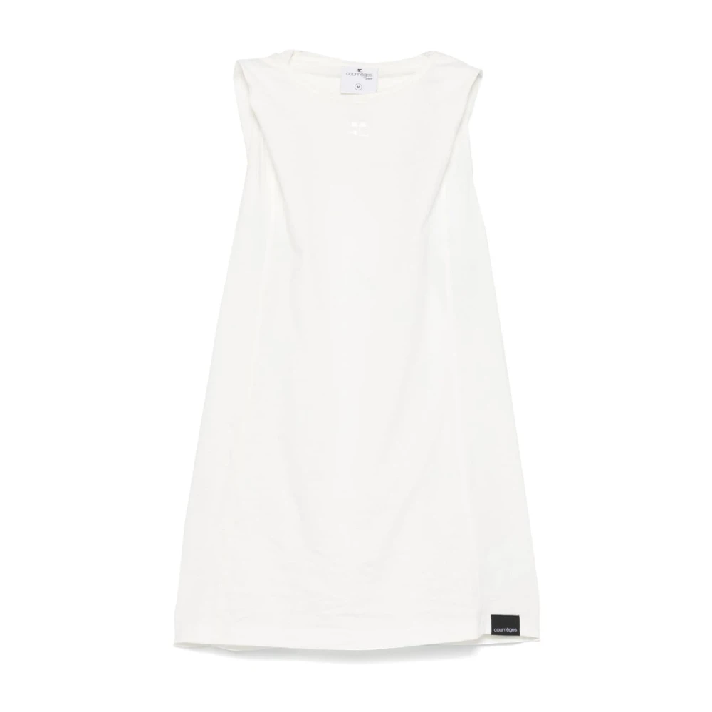 Courrèges Donna Bianco Top, M, New,