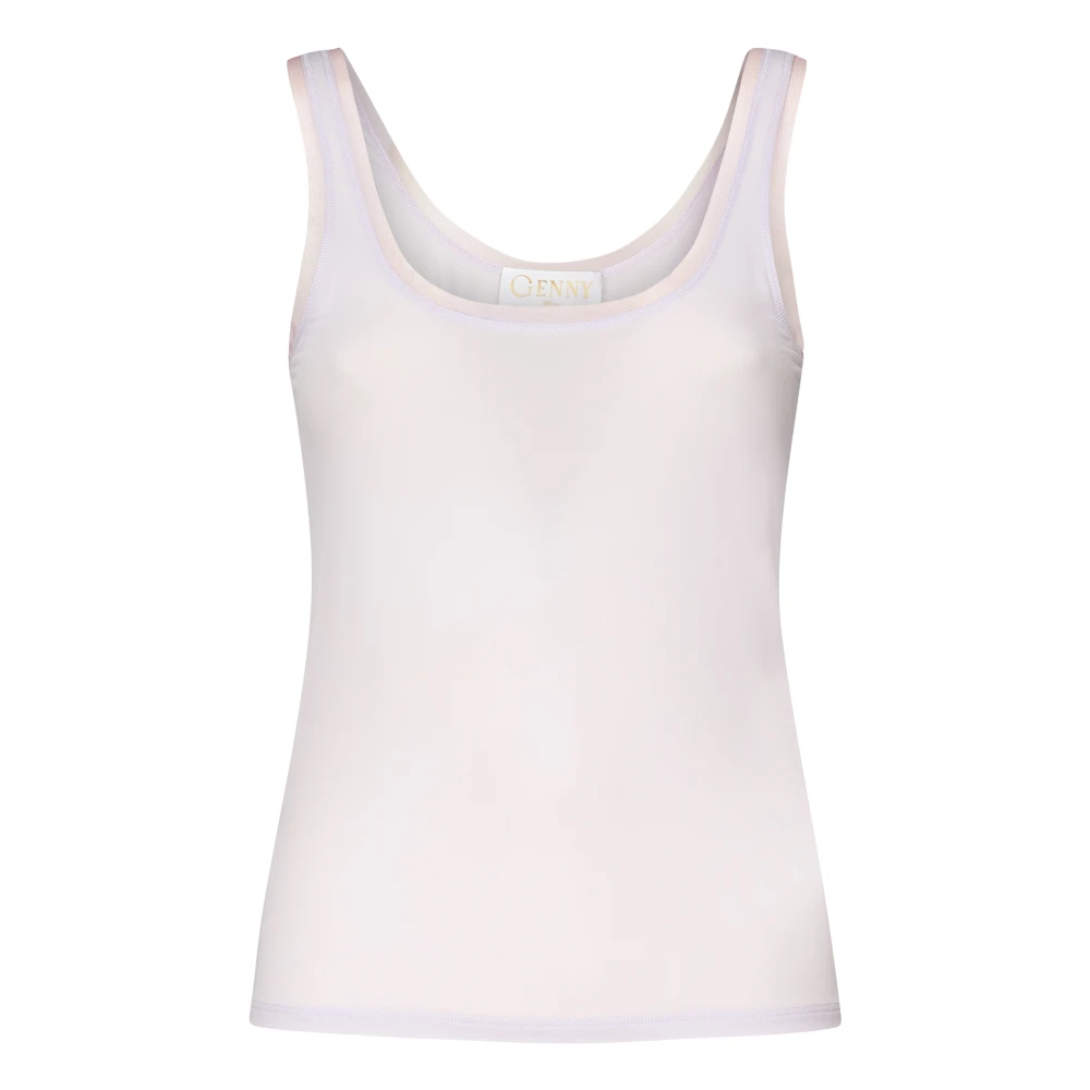 Genny Pastelroze Tanktop met U-Hals Pink Dames