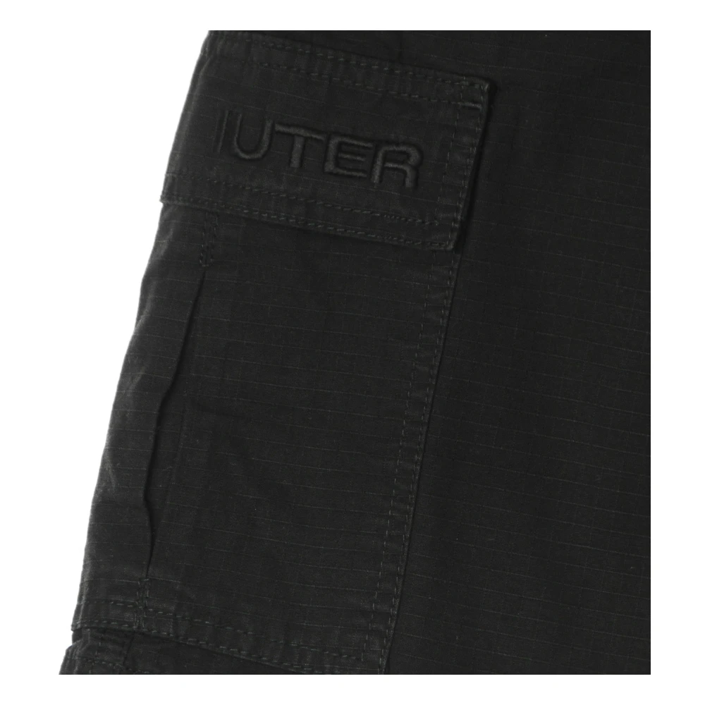 Iuter Zwarte Cargo Shorts Ripstop Stof Black Heren