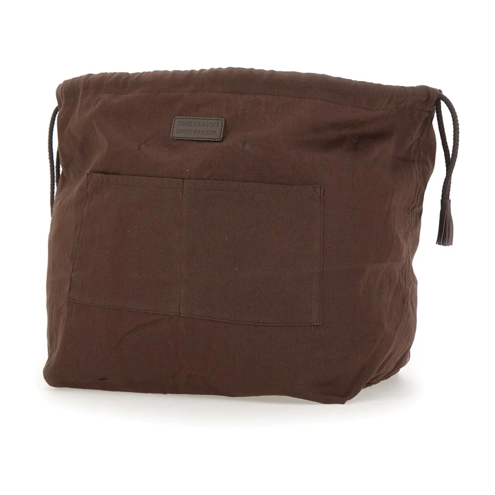 Dragon Diffusion Bruine Katoenen Clutch met Trekkoordsluiting Brown Dames