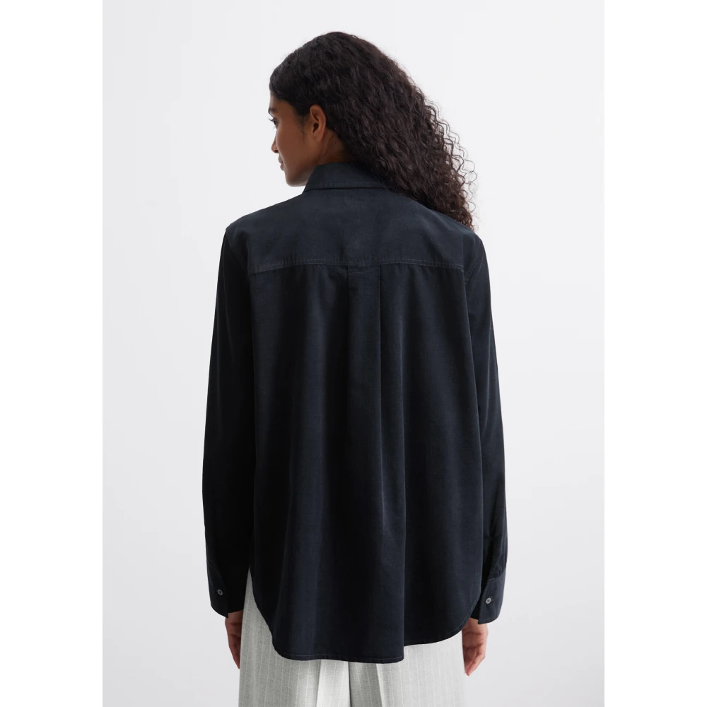 Marc O'Polo Reguliere fijne corduroy blouse Blue Dames