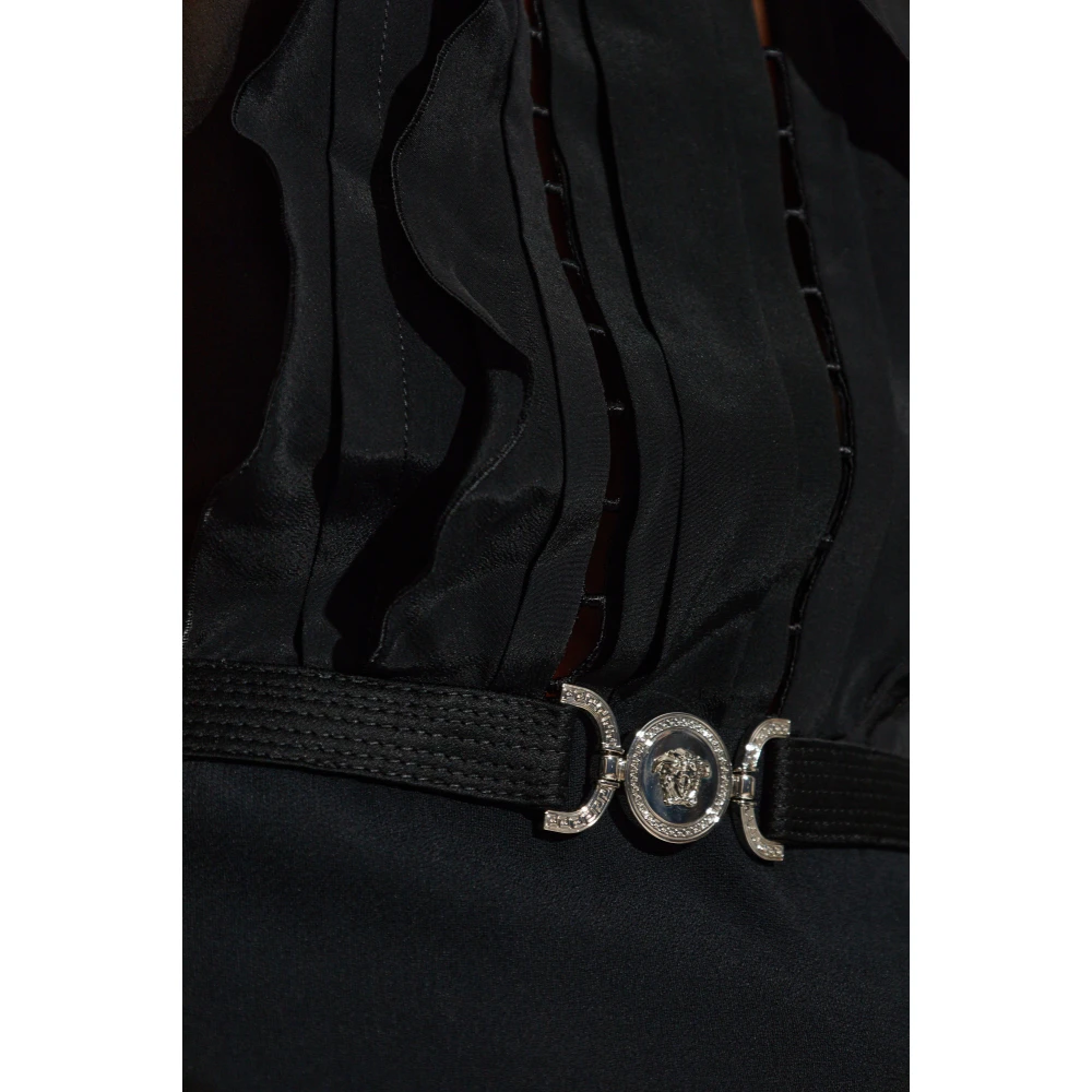 Versace Gerimpelde Jurk Black Dames