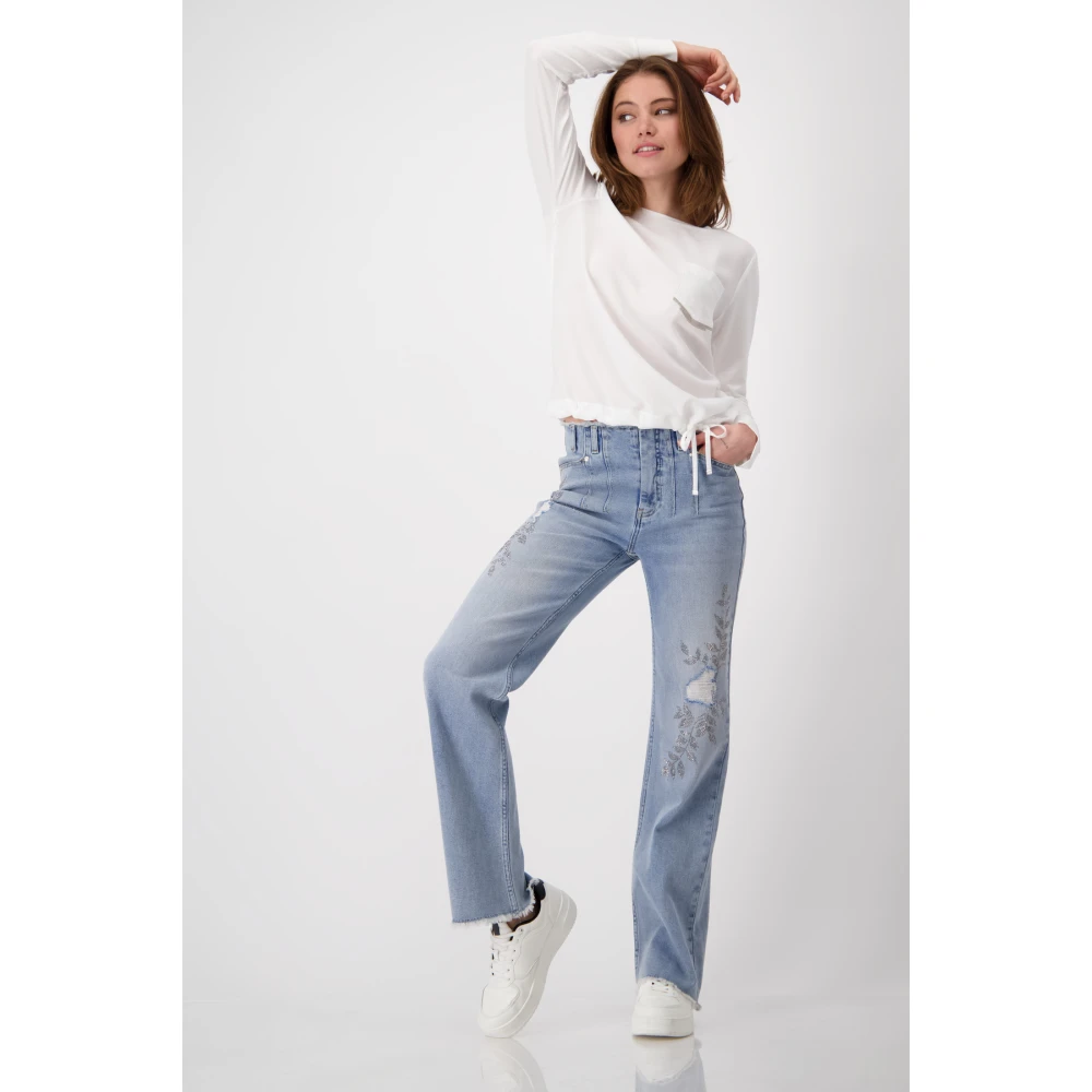 monari Stijlvolle blouse shirt met sieradenzak White Dames