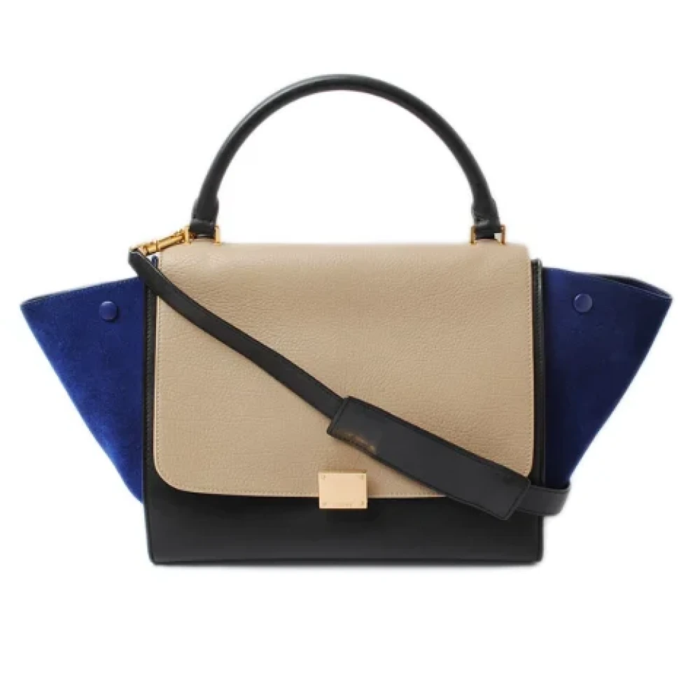 Celine Vintage Pre-owned Leather handbags Beige Dames