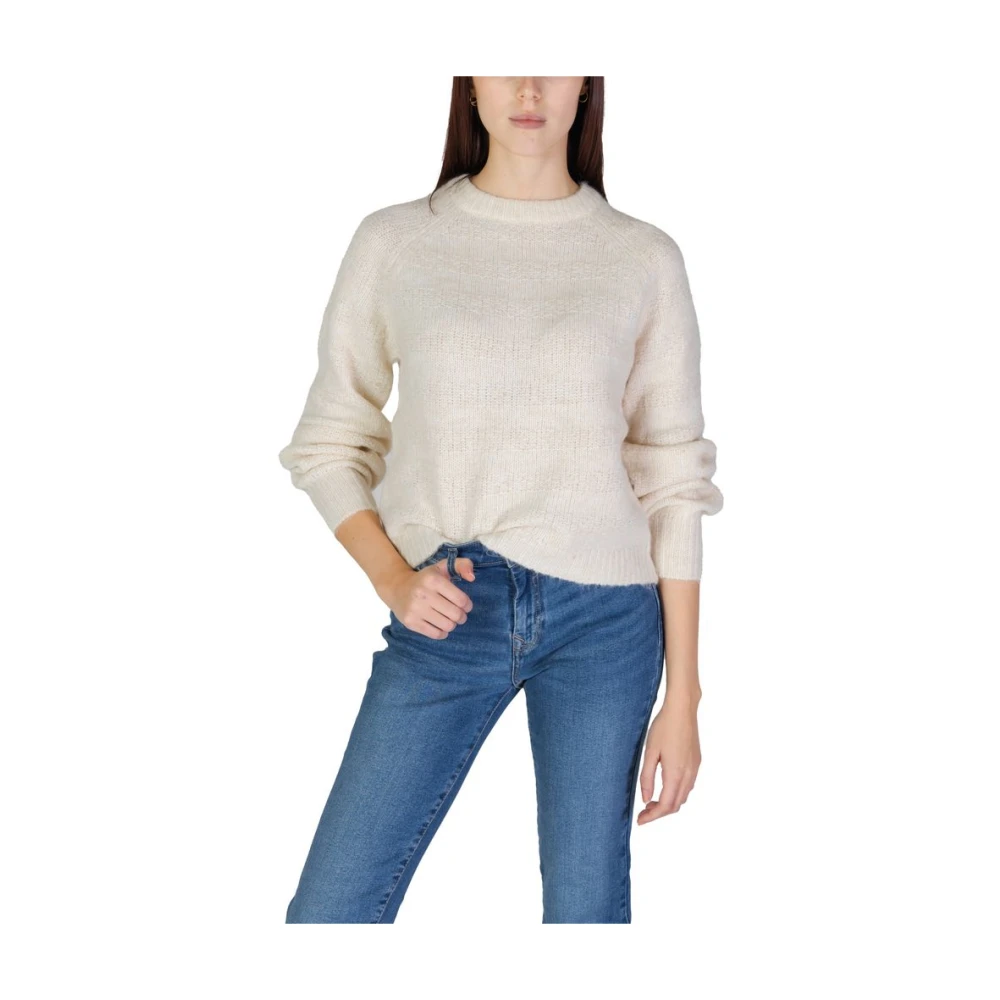 Only Polyester Pullover Dames Sweatshirt Herfst Winter Collectie Beige Dames