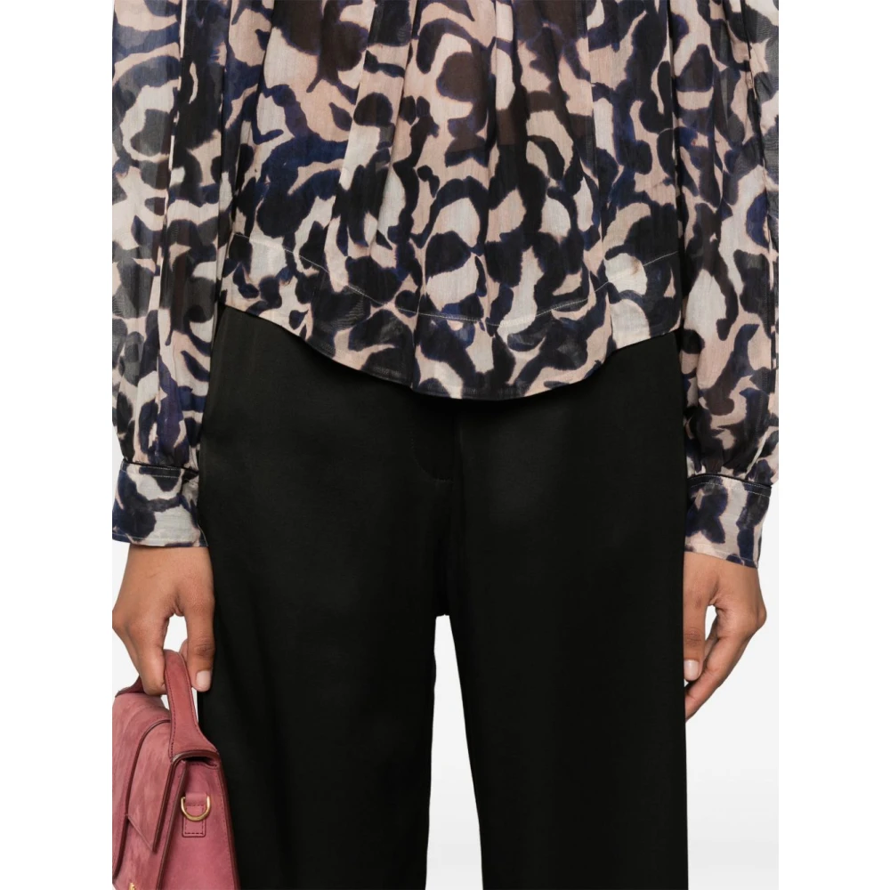 Forte Hoge Taille Wijde Pijp Zwarte Broek Black Dames