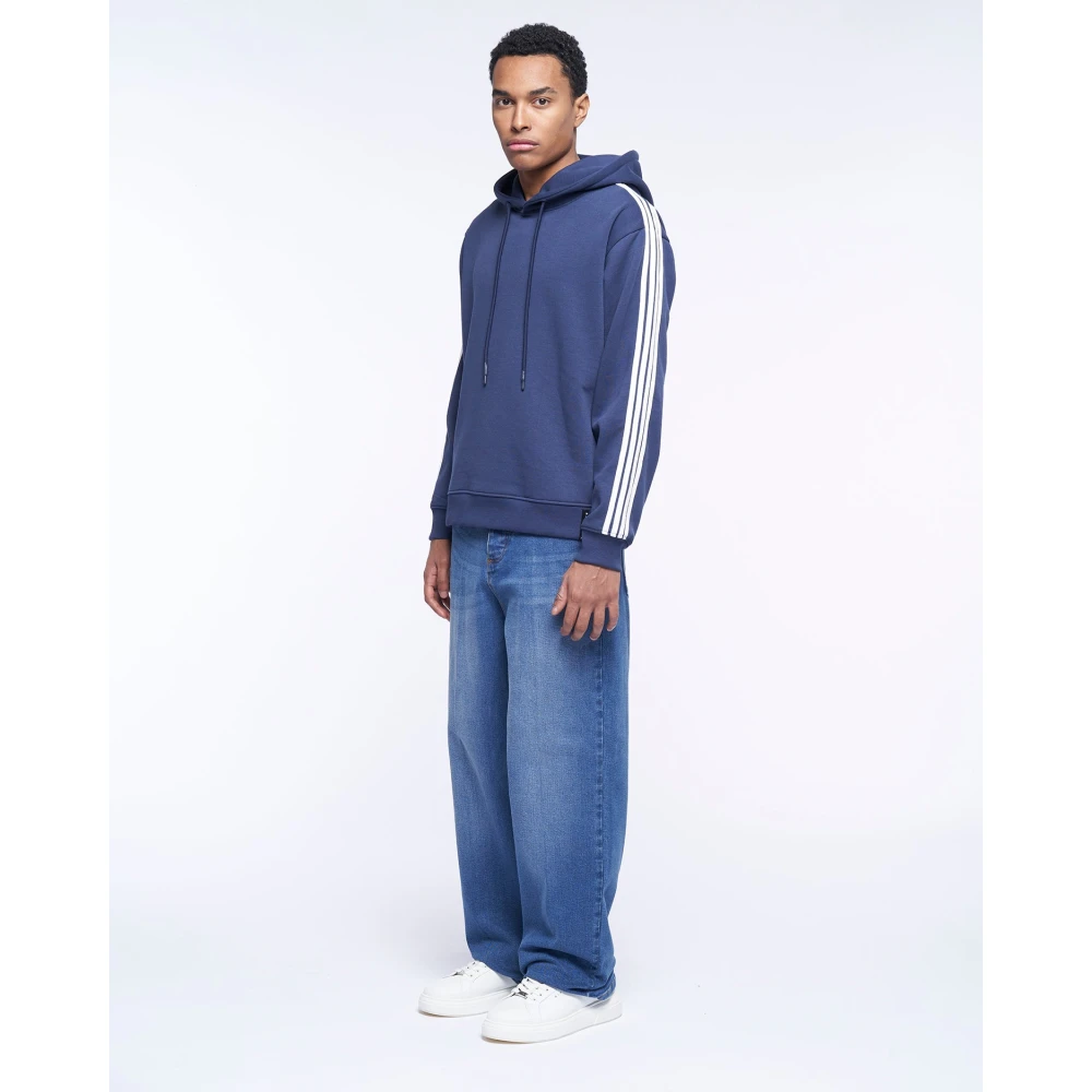 John Richmond Hoodie met trekkoord Blue Heren
