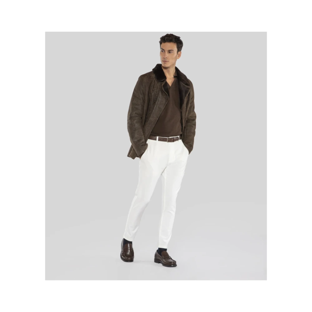 Gimo's Zachte Suède Shearling Jas Green Heren