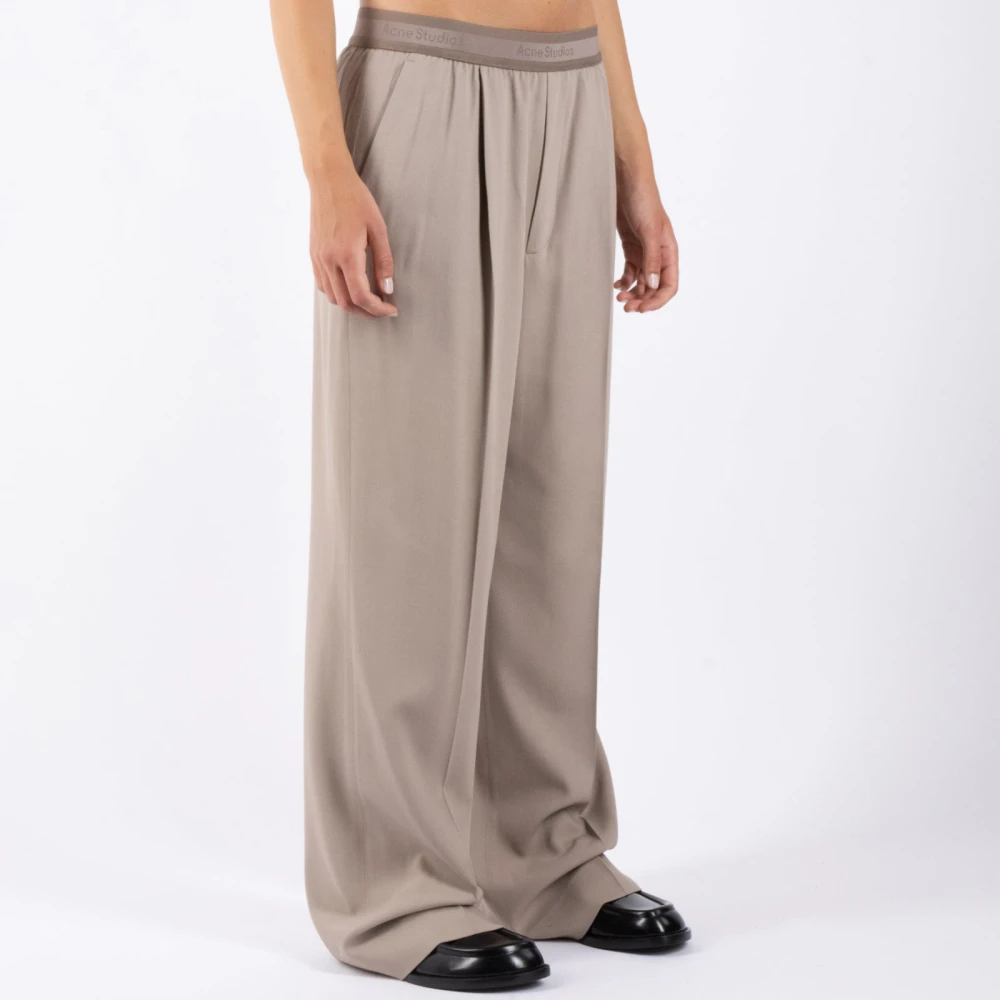 Acne Studios Beige Wollen Broek Beige Dames
