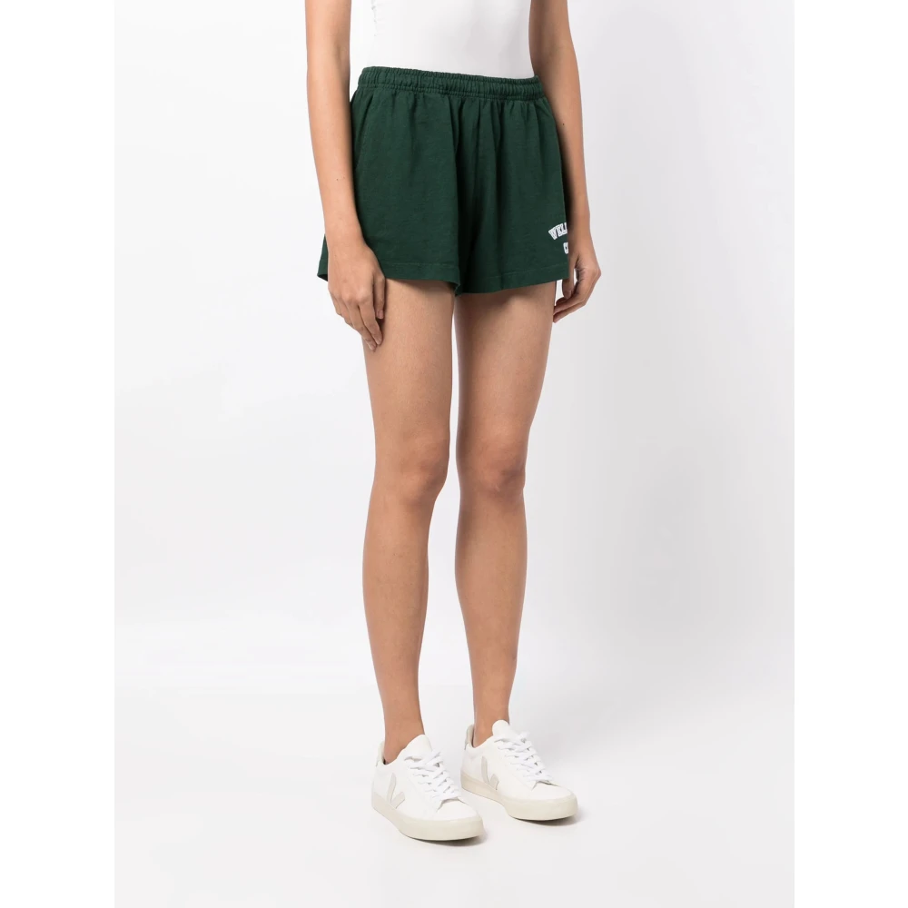 Sporty & Rich Witte Flocked Disco Shorts Green Dames