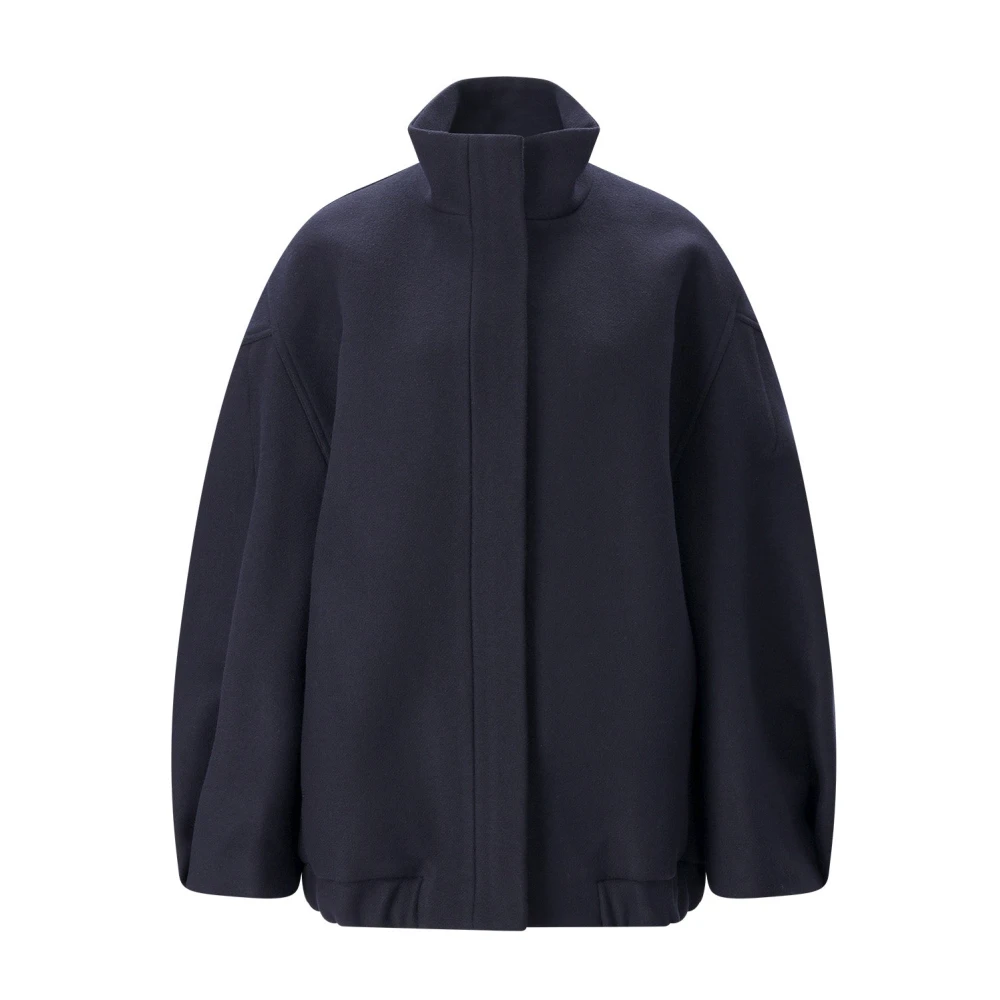 Dries Van Noten High Collar Wool Jacket - Woman Jackets Navy S - Immagine 3