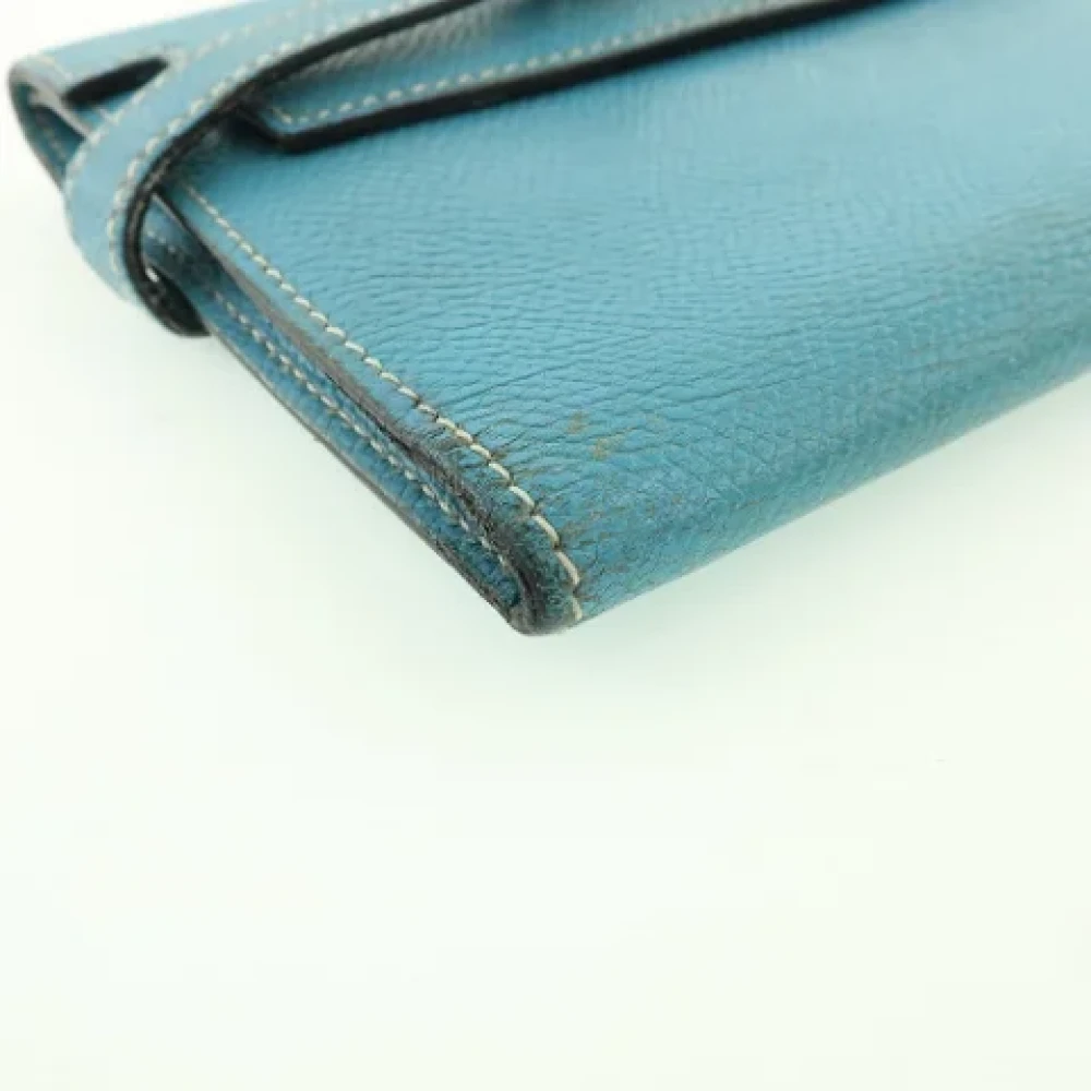 Hermès Vintage Pre-owned Leather wallets Blue Dames