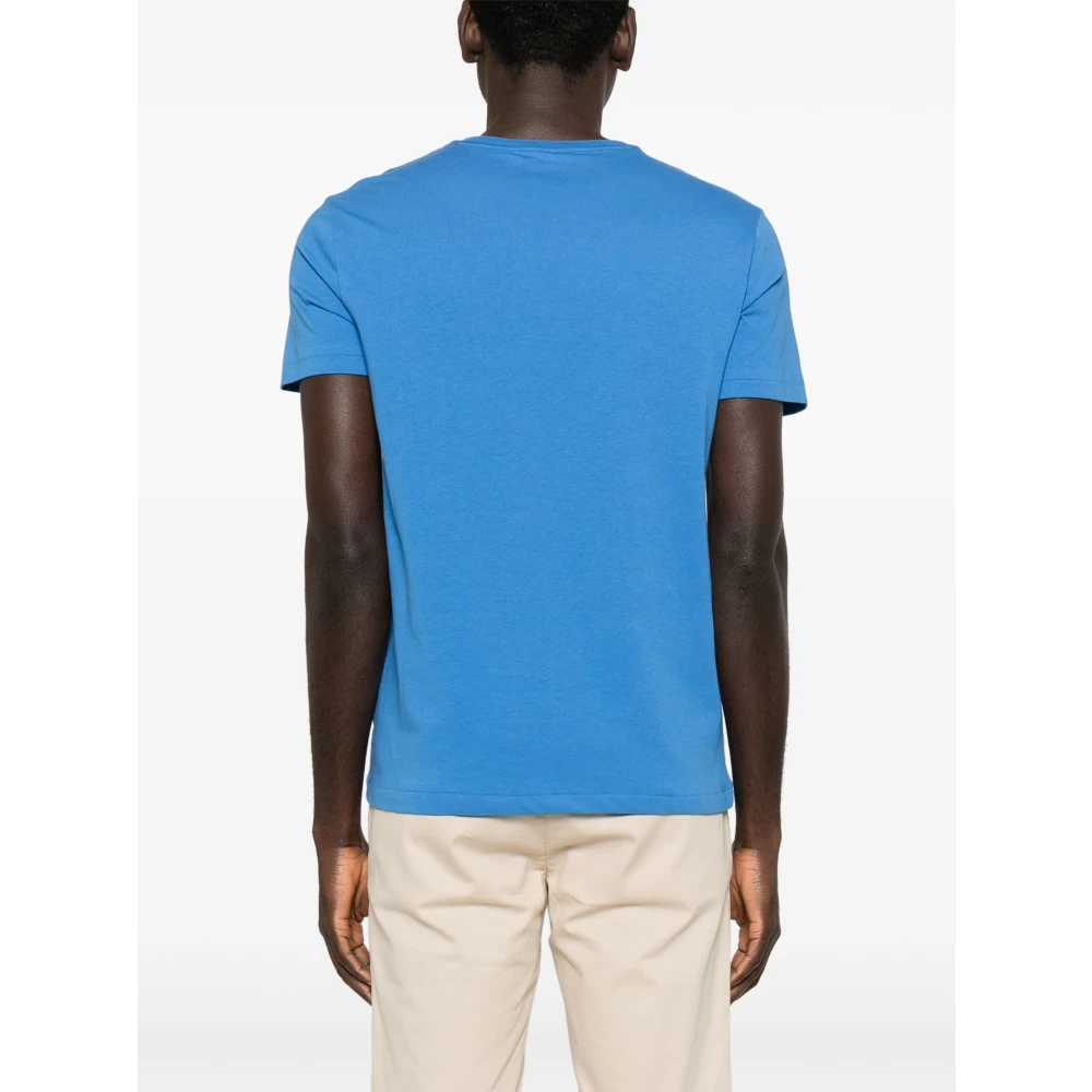 Polo Ralph Lauren Geborduurde Slim Fit Katoenen T-shirt Blue Heren