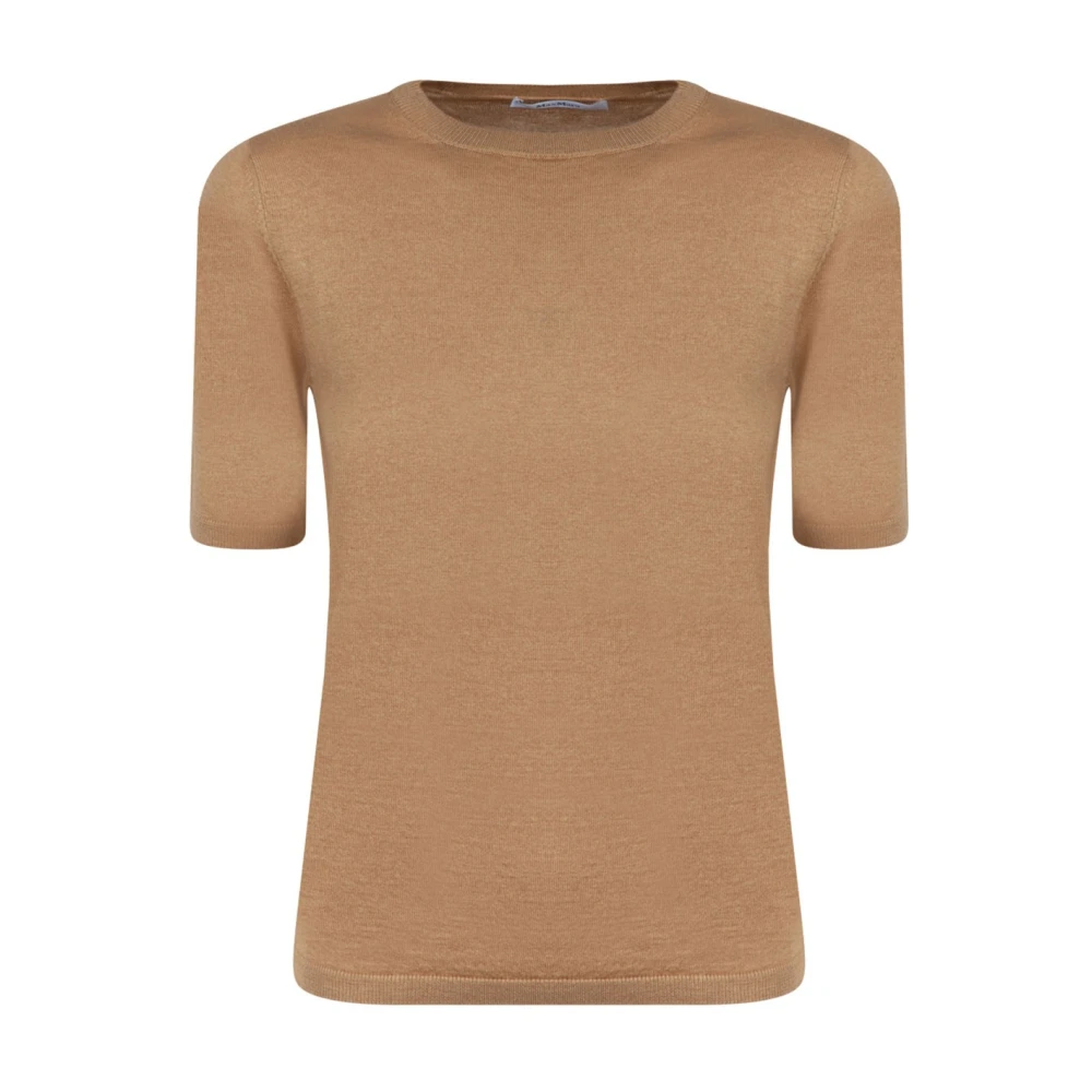 Max Mara Zijde Kasjmier Crew-Neck Sweater Brown Dames