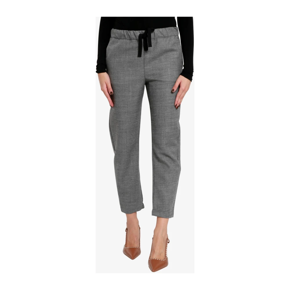 Semicouture Grijze Wollen Blend Enkellange Broek Gray Dames