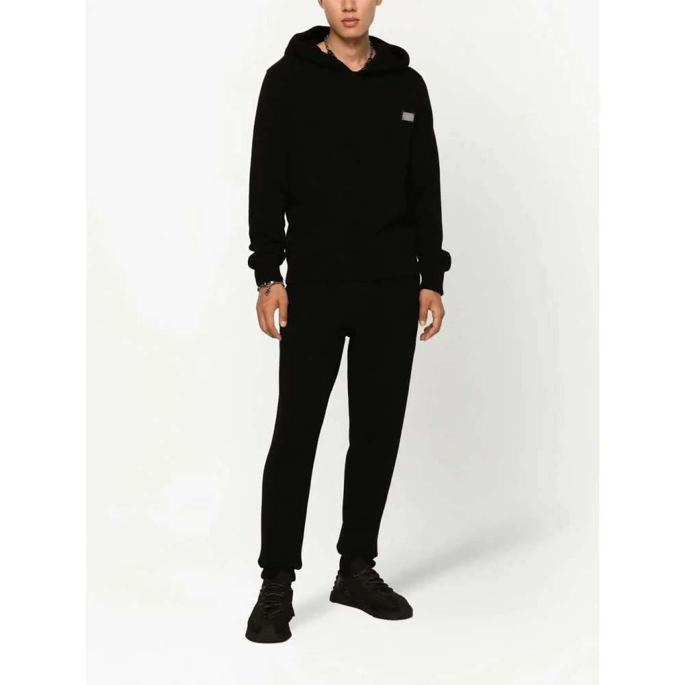 Dolce & Gabbana Zwarte Hoodie Truien Essentiële Stijl Black Heren