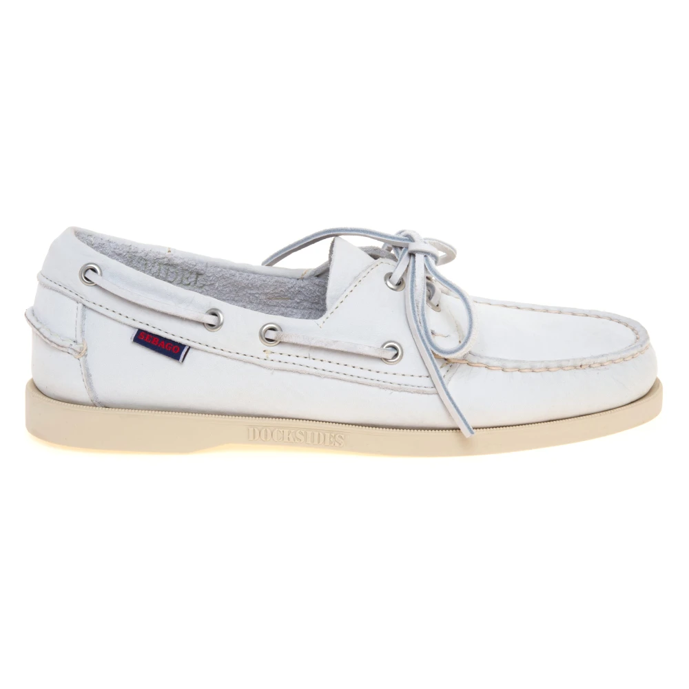 Sebago White Boat Shoes, Male, 9 Uk, Portland Artisan Adirondack
