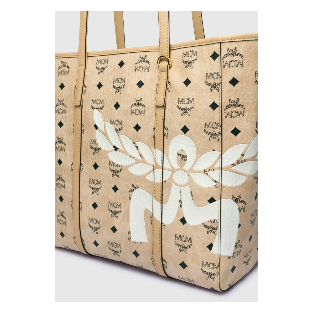MCM Toni Shopper met bovenrits in Mega Laurel Visetos Beige Dames
