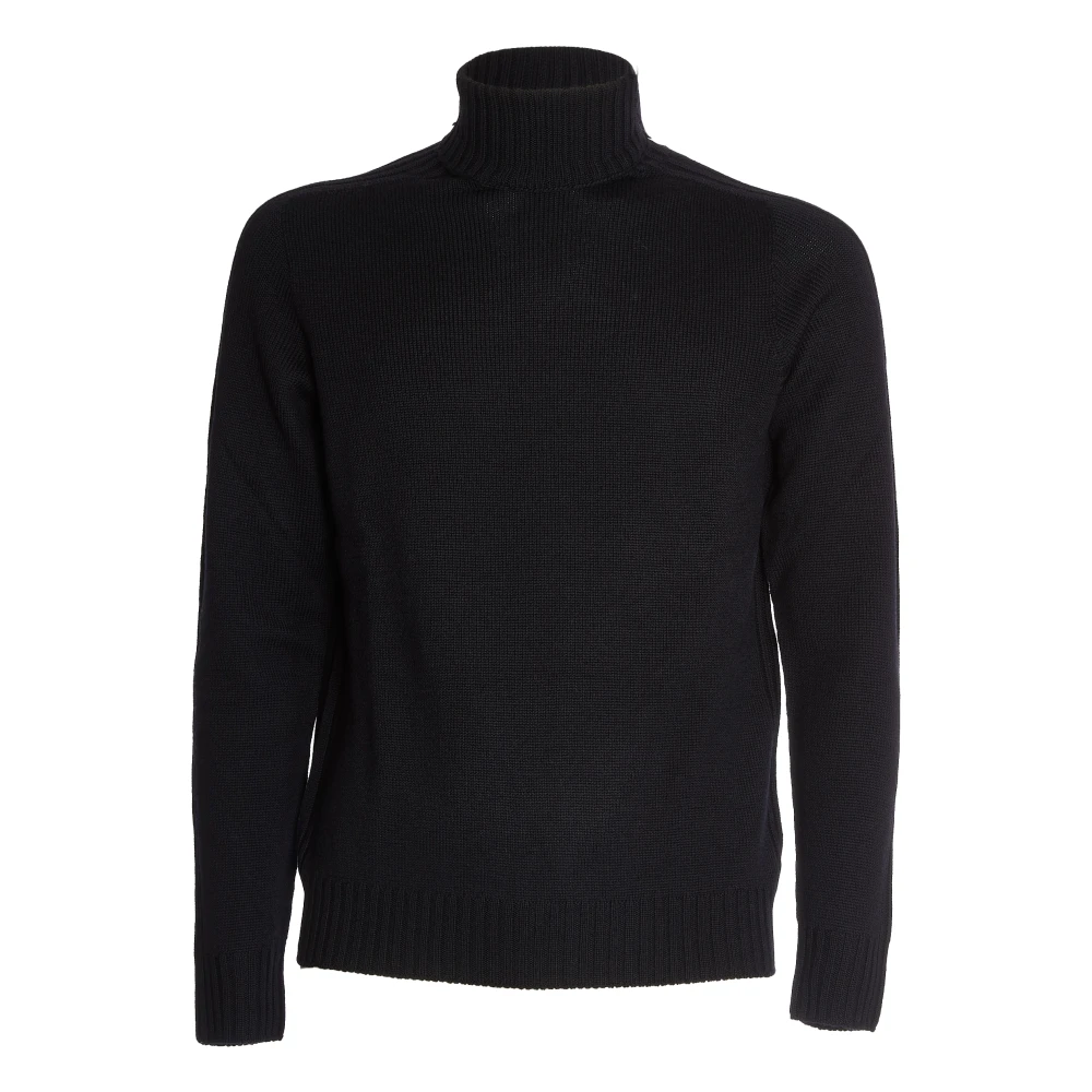 Dondup Blauwe Gebreide Coltrui Sweater Aw24 Blue Heren