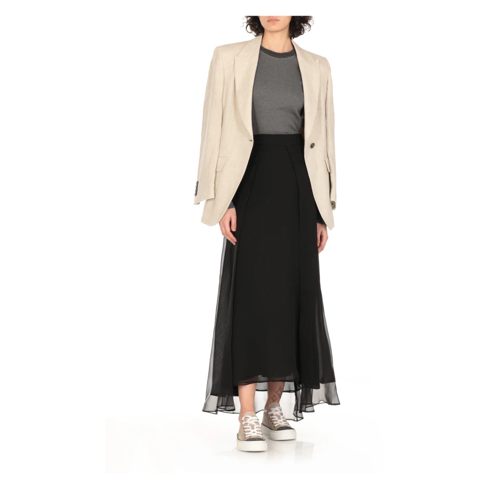 BRUNELLO CUCINELLI Grijze Katoenen Trui met Messing Details Gray Dames
