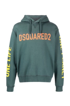 Blå Bomull Hoodie Tröja