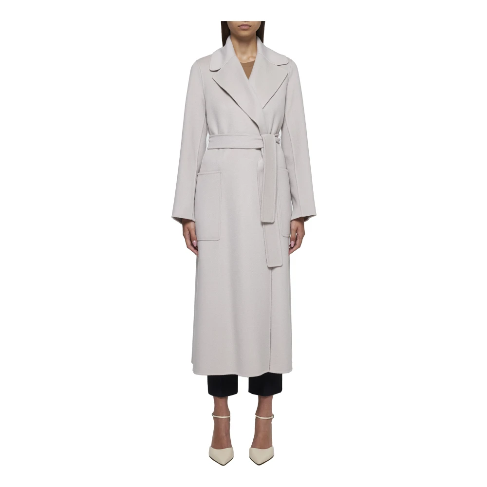 Max Mara Elegante Beige Wollen Jas Beige Dames