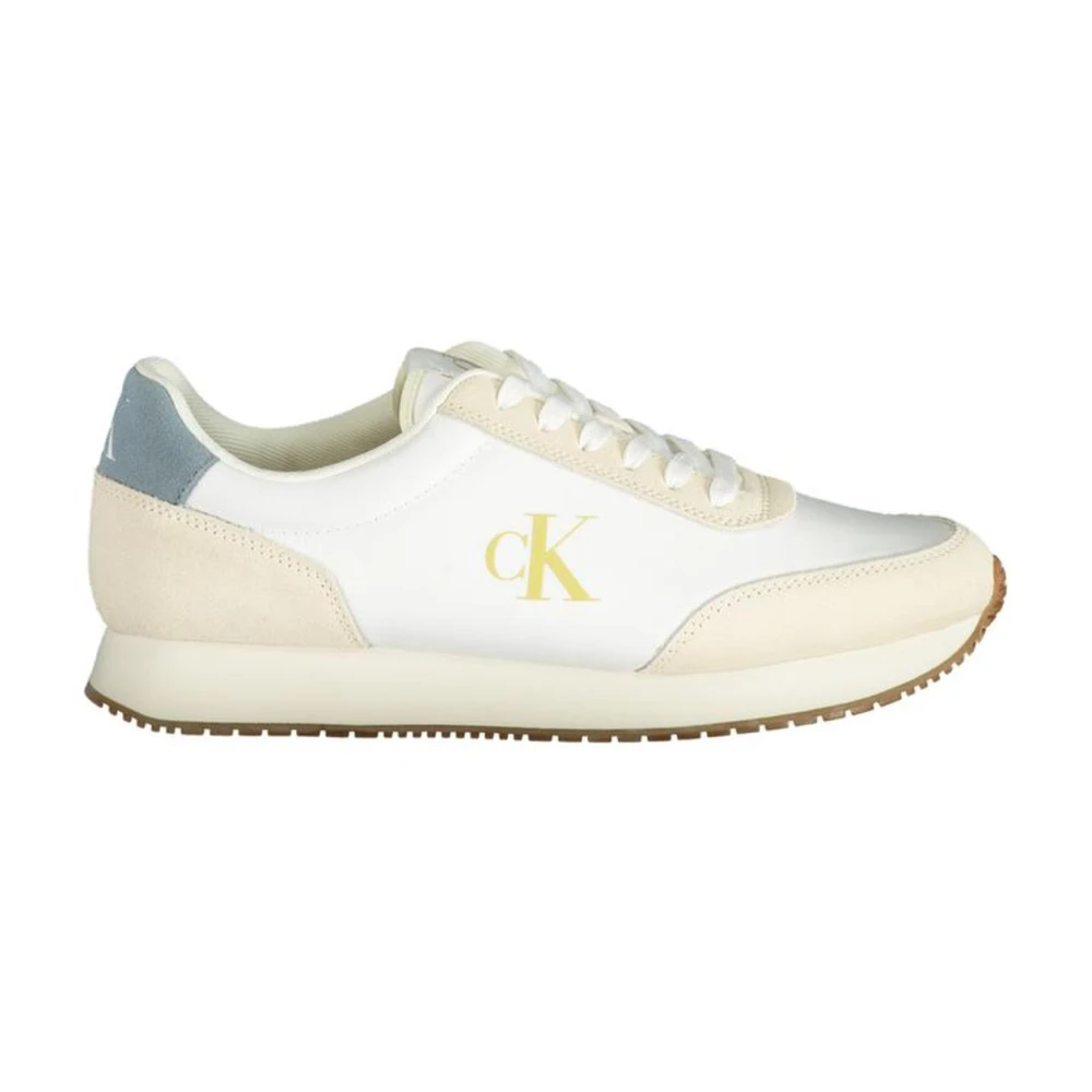 Calvin Klein , Sneakers, Male, White, 11 Uk, White Polyester Sneaker