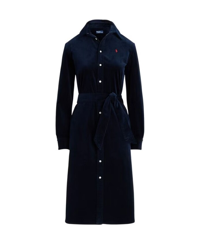 robe-midi-ceinturee-en-velours-cotele
