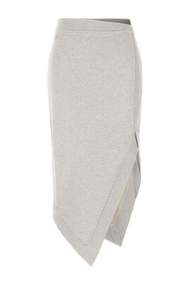 grey-slip-on-asymmetric-hem-skirt