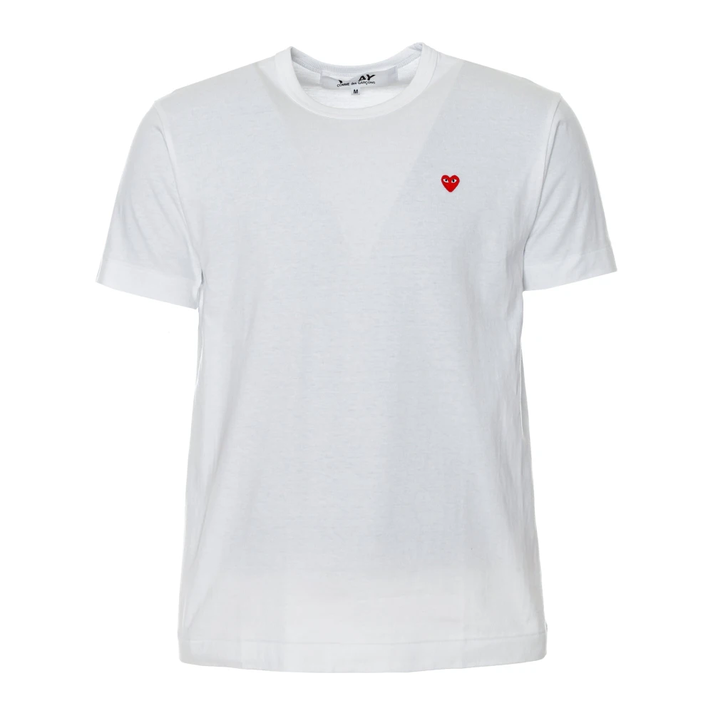 Comme des Garçons Play Logo Patch T-Shirt Ronde hals Made in Japan White Heren